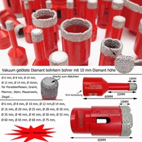 SHDIATOOL 6-125mm Forets diamantés brasés sous vide M14, scies cloches diamantées, outils de perçage pour carrelage, granit et marbre