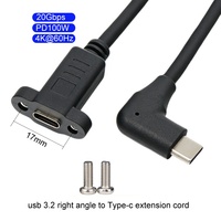 Annxin Câble de rallonge Usb c personnalisé de 0.3m 0.5m 1m 1.5m 2m mâle à femelle Type c Câble de 3m avec montage sur panneau