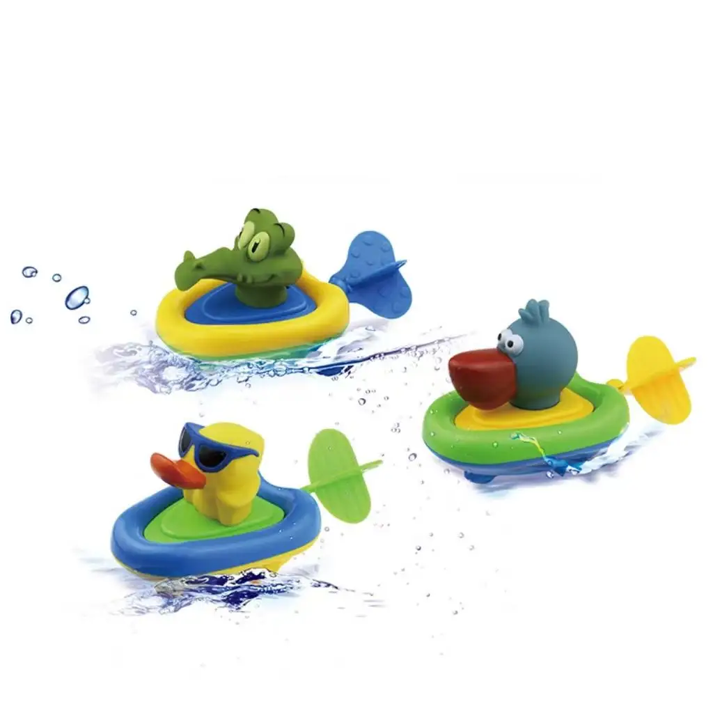 Allogogo Rubber Race Duck Toys Kid Animal Bath Toy Bird Crocodile Animal Clockwork Bathtub Swimming Pool Toy for Baby