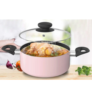 Ensemble de Casseroles Antiadhésives de Haute Qualité Rose 8 Pièces avec Couvercles en Verre pour Cuisinières à Gaz et à Induction - Product Image 4