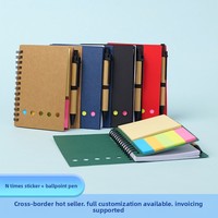 Cuaderno Espiral de Papel Kraft con Diseño Personalizado, Notas Adhesivas Reutilizables, Notas Adhesivas Desprendibles Personalizables