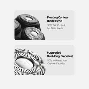 <span class=keywords><strong>Rasoir</strong></span> électrique sans fil étanche à triple lame pour hommes IPX7 rechargeable avec <span class=keywords><strong>rasoir</strong></span> de rasage de charge USB en acier inoxydable - Product Image 6