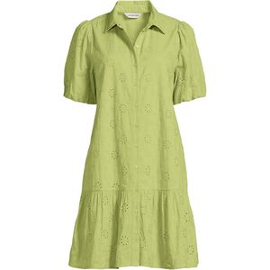 Vestido Camisero de Mujer FOXA con Manga hasta el Codo, Ojales, Largo hasta la Rodilla, Cintura Natural, Cuello Vuelto, Transpirable, Tejido, Casual para Uso Diario - Product Image 3