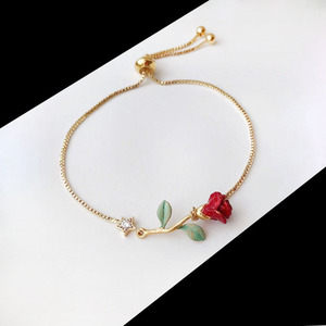 Collar de moda "La rosa <span class=keywords><strong>del</strong></span> Principito" <span class=keywords><strong>Serie</strong></span> de pulsera de rosas pintada a mano Collar de diseño retro de lujo para mujer al por mayor - Product Image 3