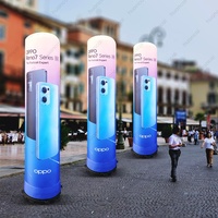 Colonne gonflable publicitaire personnalisée, Colonne d'affichage géante gonflable avec éclairage LED, Colonne gonflable hermétique