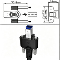 Cable USB de Cobre con Tornillos, Versión USB 3.0, Velocidad de 5 Gbps, Adaptador USB-A a USB-B para Transferencia de Datos, Impresoras, Discos Duros, Computadoras