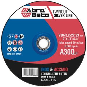 ABRA BETA - AB000370180 A30Q-Discos de corte de centro deprimido (paquete múltiple)-DISCOS DE CORTE ABRASIVOS EAN 8020935246856 - Product Image 1