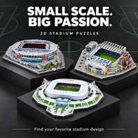 Puzzle 3D Stade de Football DIY – Maquette d'Architecture Miniature pour Fans de Football – Présentoir de Bureau – Plusieurs Designs