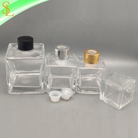 Flacon pulvérisateur vide en verre, carré, avec couvercle en métal, de 250ml, 130ml, 100ml, 50ml