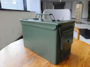 US M2A1 50 Calibre Hierro Acero Cerradura Caja <span class=keywords><strong>de</strong></span> herramientas Organización <span class=keywords><strong>de</strong></span> almacenamiento Bala Puede Munición Cajas <span class=keywords><strong>de</strong></span> munición - Product Image 2