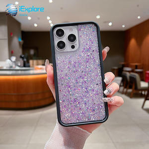 IExplore alta calidad chicas blingbling estrellas brillantes gota <span class=keywords><strong>glus</strong></span> acrílico + TPU WF funda de teléfono para iPhone 16 Pro Max - Product Image 6