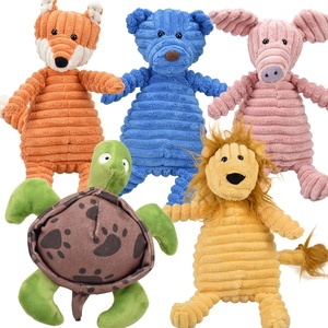 Sustainable Animal Shaped Squeaky Dog <b>Toys</b> Durable Chewing Corduroy Plush for Big Dogs Pet Squeak Play Feature - Product Image 1