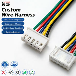สายไฟชุดสายเคเบิลแบบกำหนดเอง JST XH 2.5 ขั้วต่อ 5 พิน ขนาด 24 AWG สีเขียว แดง น้ำเงิน เหลือง ดำ - Product Image 1