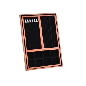Wooden Jewelry Tray <b>Necklace</b> <b>Ring</b> Display Storage Box Desktop Organizer Solid Color Jewelry Shelf - Product Image 1