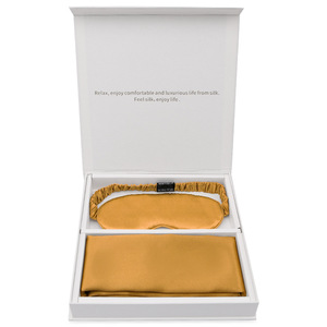 19momme 100% taie d'oreiller en soie et masque pour les yeux avec coffret cadeau - Product Image 4