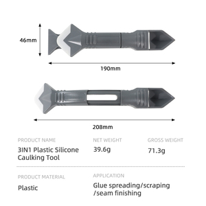 Outil multifonction pour enlever le mastic, outil de finition 3-en-1 pour le lissage du scellant et de la coulis avec embouts interchangeables - Product Image 5
