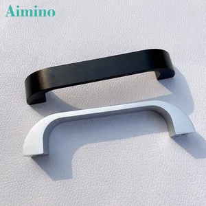 AIMINO OEM Profilé en aluminium personnalisé Noir oxydé Porte d'armoire Poignée en aluminium Porte en verre Poignée en alliage d'aluminium en forme de U