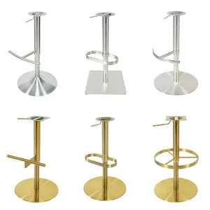 Modern Furniture Legs Adjustable Barstools Bar Chair Base Stainless Steel Metal Replacement Swivel Bar Stool Base