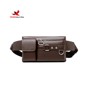 Single Over the Shoulder Bags PU Leather Crossbody Custom Slim Cowhide <b>Men</b> Waist Fanny Pack Waist Bags - Product Image 1