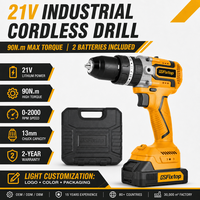 GSFixtop Atornillador de Impacto Inalámbrico sin Escobillas de 21V, 90N.M Torque Máximo, Hexágono de 1/4 Pulgada, Batería de Iones de Litio de 4.0Ah, Profesional, DIY, Variable, OEM