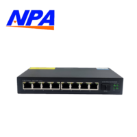 Switch PoE no administrado de 8 puertos 2.5G + enlace ascendente SFP de 10G apilable para cámara IP/WiFi Plug and Play AP-7018-2.5G