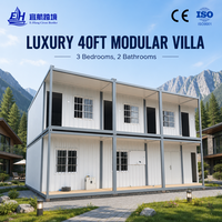Villa mobile de luxe moderne en acier pliable à deux étages, 3 chambres, 2 salles de bain, 40 pieds, très demandée