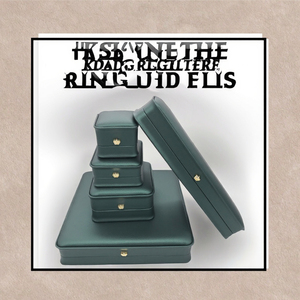 Boîtes à bijoux en PU vert foncé multi-tailles, étuis en cuir avec logo couronne pour bagues, colliers et bracelets, idéales pour les mariages et les cadeaux - Product Image 2