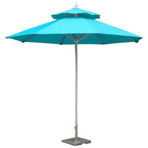 Parasol extérieur pour piscine, grand parasol décoré pour le jardin, poteau en bois de luxe personnalisé, corde en coton, glands, franges - Product Image 4