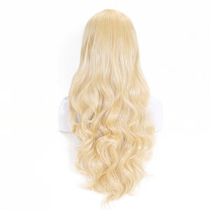 Venta al por mayor de pelucas de pelo sintético, pelucas de película Cosplay, pelucas de Bob largo Micro rizado, rubio claro, pelucas de películas - Product Image 5