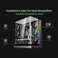 High Airflow Mid Tower ATX Gaming Computer Case Side Panel Window Support 420mm GPU 360mm Radiator Type-C 8 Fan Positions 7 PCIe