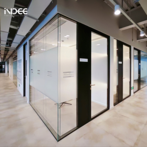 Tùy Chỉnh Đôi Kính Cách Âm Di Chuyển Phân Vùng Không Khung Phòng Họp Kính Thiên Văn Tường - Product Image 1