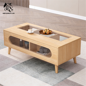 factory made cheap price customized in stock ready to ship coffee table modern design living room furniture <b>wood</b> cafe table - Product Image 4