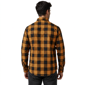 Chemise en flanelle de coton brossé pour homme |   Chemise à carreaux décontractée style bûcheron en flanelle épaisse, chemise de travail en flanelle de coton premium à carreaux - Product Image 2