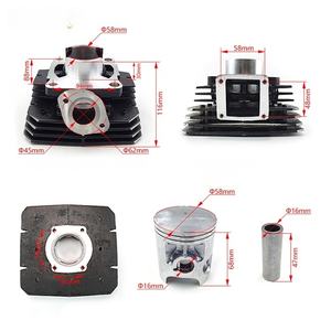 Großhandel Custom 58mm Yamaha RXZ135 RX135 Kompletter Dichtungsringsatz 135ccm Motorüberholungsteile Zylinderkolben-Kit - Product Image 2