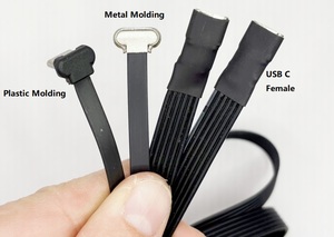 Cinta plana ultrafina FPC FFC USB 3,1 Tipo C Macho a hembra Cables de datos de perfil inferior en ángulo de 90 grados - Product Image 6