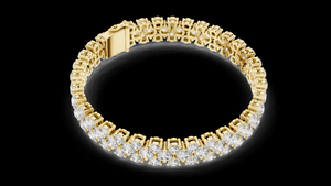 Brazalete de Diamantes Cultivados en Laboratorio de Doble Hilera en Oro de 14K o 18K, Joyería Elegante, Brillante y de Lujo para Mujer - Product Image 2