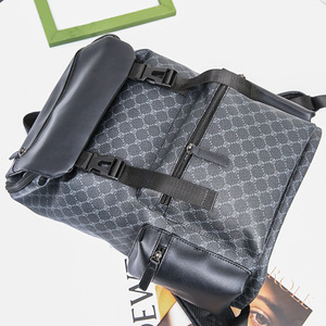 Korean Style Men's <b>Backpack</b> <b>Large</b> Capacity Travel Bag PU Leather 14 Inch Laptop Compartment Wear Resistant Neutral Gender - Product Image 3