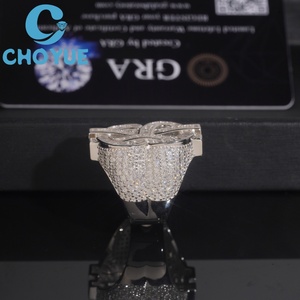 Custom Dollar Sign Lab Diamond <b>Ring</b> Solid Sterling <b>Silver</b> 925 Gold Plated <b>Cross</b> Lad Grown Diamond <b>Ring</b> Iced Out Hip Hop Jewelry - Product Image 5