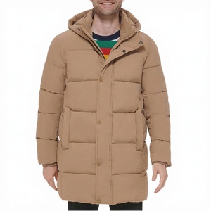 Chaqueta Larga Acolchada de Nylon con Cuello Alto y Logotipo Personalizado, para Invierno, Deportiva, Impermeable, con Tejido Acanalado y Soporte de Alto Impacto - Product Image 3