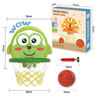 Vente chaude enfants en plastique drôle dessin animé animaux doux basket-ball jeux d'intérieur jouant basket-ball cerceau jouets