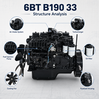 Moteur Cums 6BT Série B190-33 Turbocompressé Refroidi par Eau, 4 Temps, 6 Cylindres en Ligne, Refroidi par Eau pour Camions et Transport Logistique