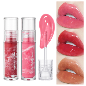MLM Wholesale Long Lasting Moisturizing Vegan Liquid <b>Lip</b> Gloss Marble Grain Packaging Six Colors <b>Lip</b> Glaze liquid <b>lip</b> gloss - Product Image 1