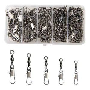 Eslabones giratorios de latón niquelado para pesca con mosquetón de seguridad, prueba de 4KG-90kg, tamaños 14-4/0 - Product Image 4