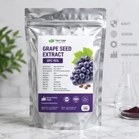 Extrait de pépins de raisin 95% OPC Proanthocyanidines HPLC de qualité alimentaire, poudre brun rougeâtre, fourni par l'usine