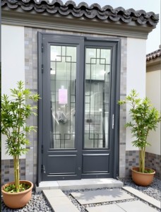 Porta in <span class=keywords><strong>Alluminio</strong></span> Serie 120 Stile Retrò, Porta per Patio e Balcone a Doppio Vetro con Isolamento Termico - Product Image 1