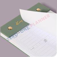 Bloc de notas de escritorio de planificación de lujo semanal diario neutral A5 A6 personalizado Bloc de notas planificadores rastreador de tiempo recarga de cuero vegano