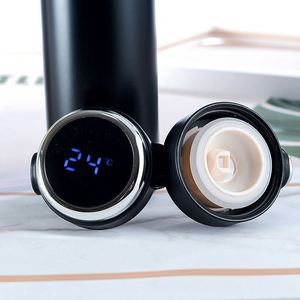 Double Walled <b>for</b> 304 Stainless Steel Eco-Friendly <b>Thermo</b> Safety Buckle Lid Vacuum Insulated Smart Water Bottle LED - Product Image 2