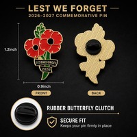 Bros Pin Enamel Keras Motif Poppy, Pin Peringatan Jangan Lupakan, Lapisan Emas, Bros Peringatan Hari Veteran, Grosir