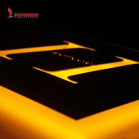 BRANDNEWSIGN Fabricant de panneaux lumineux en métal gravé personnalisés à lumière blanche chaude, rétroéclairés, logo LED, plaques décoratives murales rustiques en métal