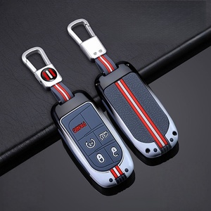 Housse de clé de voiture personnalisable pour Jeep Renegade Compass Grand Cherokee Chrysler 300C Wrangler <span class=keywords><strong>Dodge</strong></span>; <span class=keywords><strong>Porte</strong></span>-clés de protection accessoire - Product Image 1